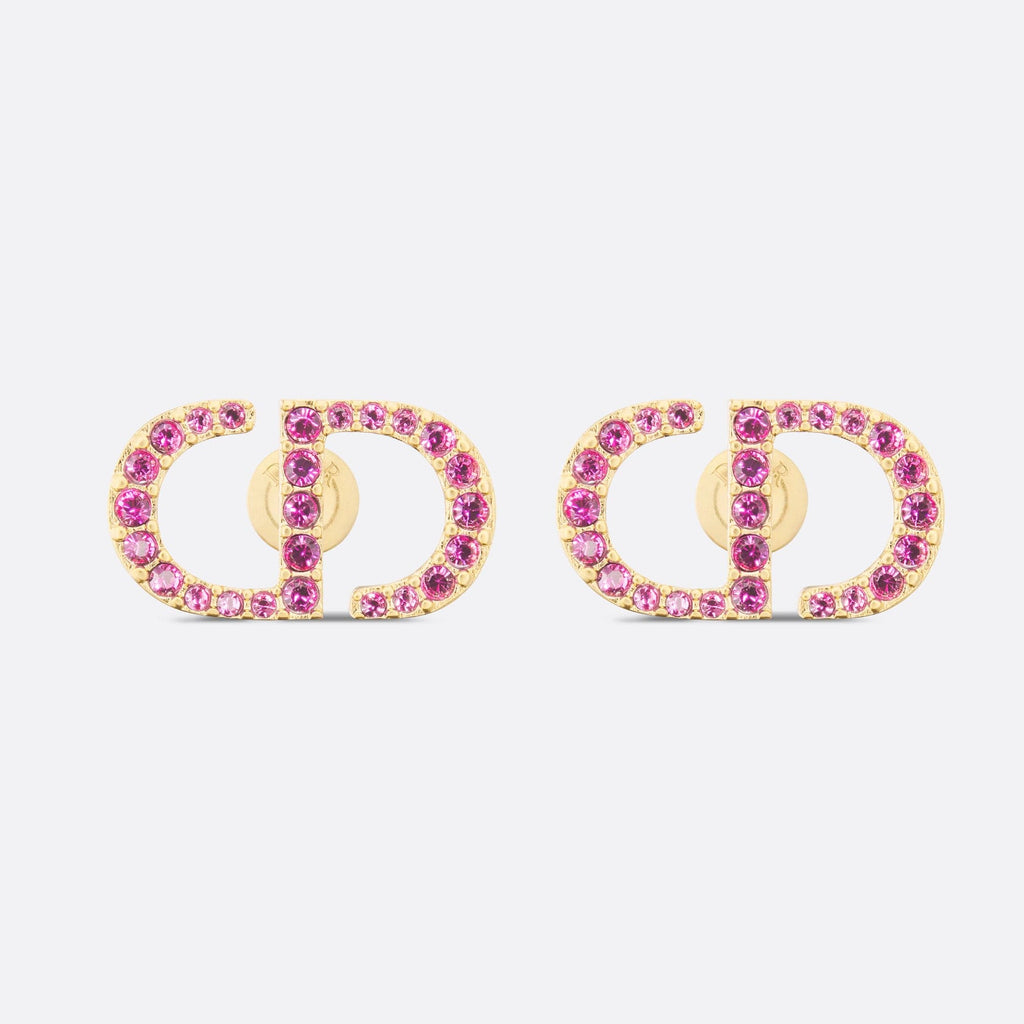 18K Dior Petit Stud Fuchsia Crystals Earrings
