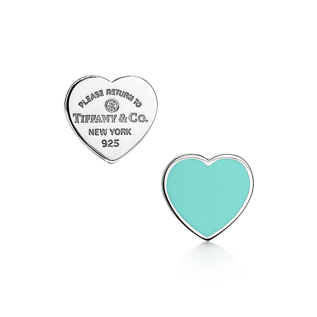 18K Tiffany Return to Blue Heart Earrings
