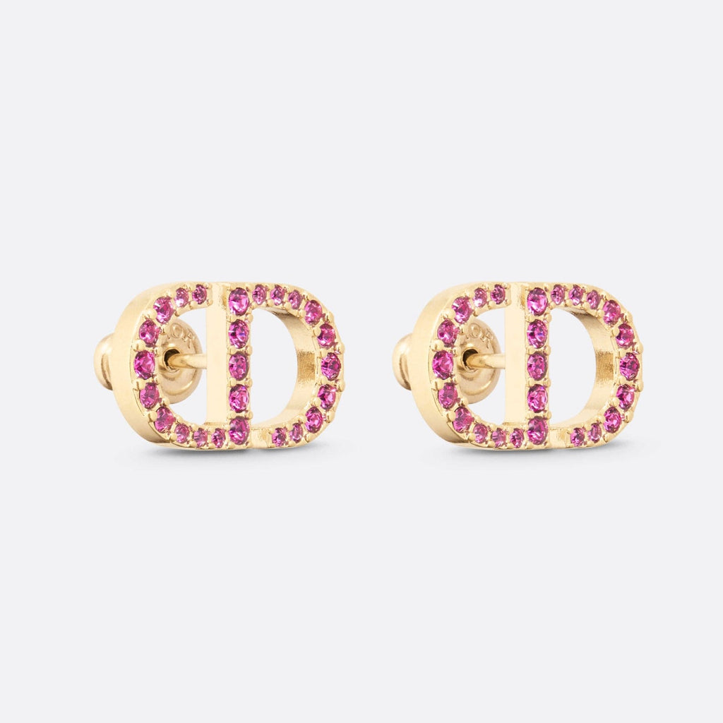 18K Dior Petit Stud Fuchsia Crystals Earrings
