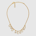 18K Gucci Double Script Necklace