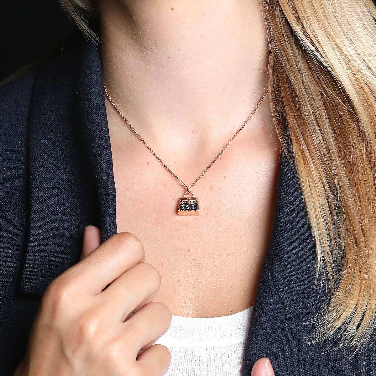 18K Hermes Amulettes Kelly Black Diamonds Necklace