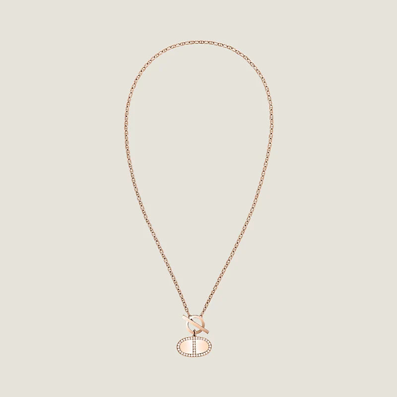 18K Hermes Chaine D'ancre Contour Pendant Necklace