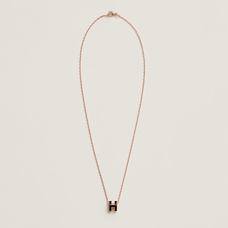18K Hermes Mini Pop Black Necklace