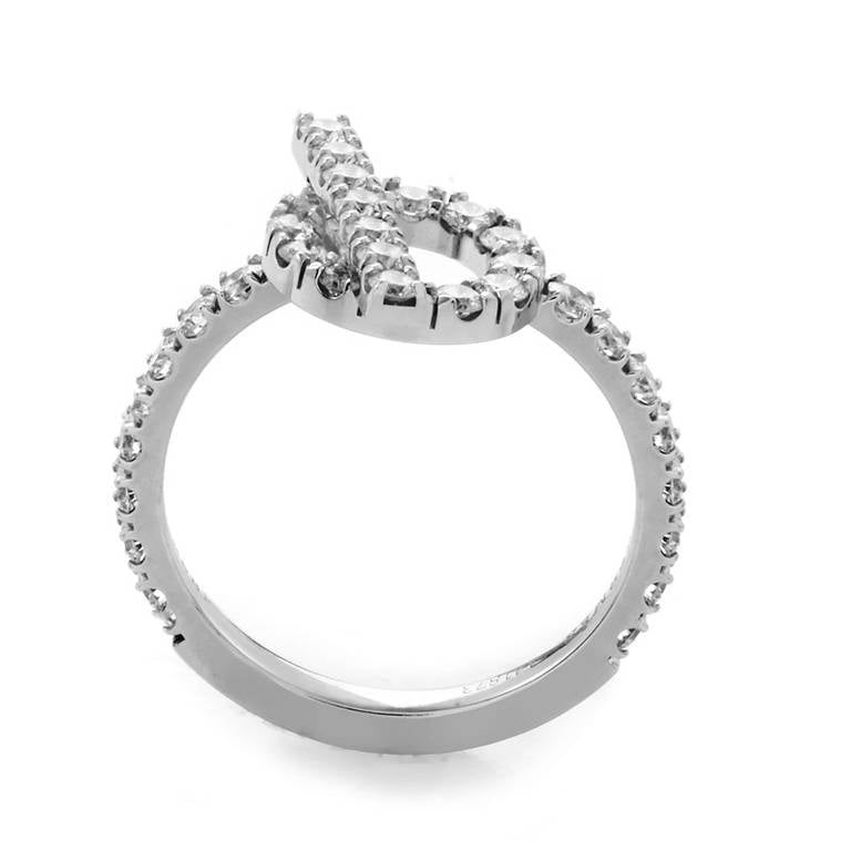 18K Hermes Finesse Diamond White Gold Ring