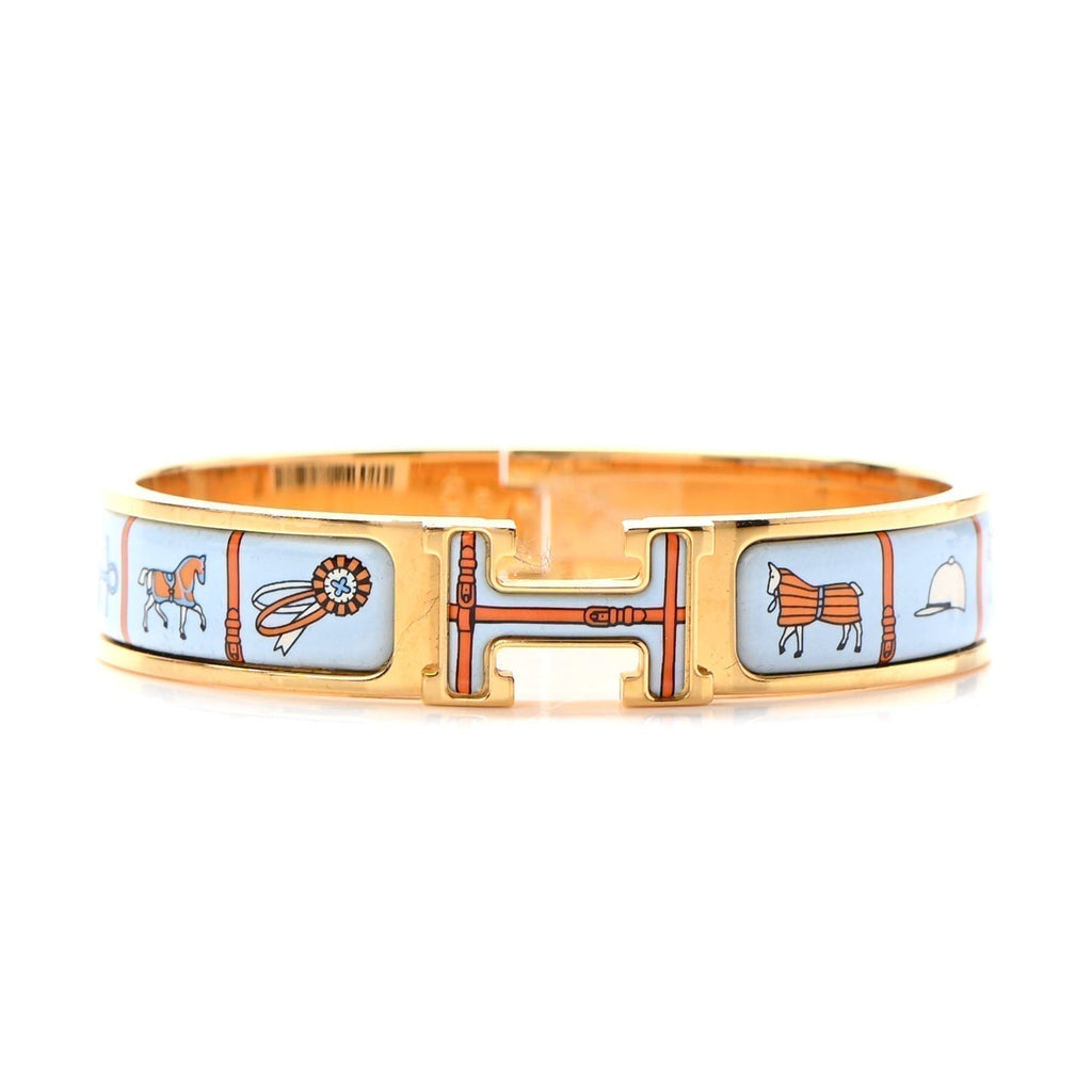 18K Hermes Clic Couvertures Blue Bracelet