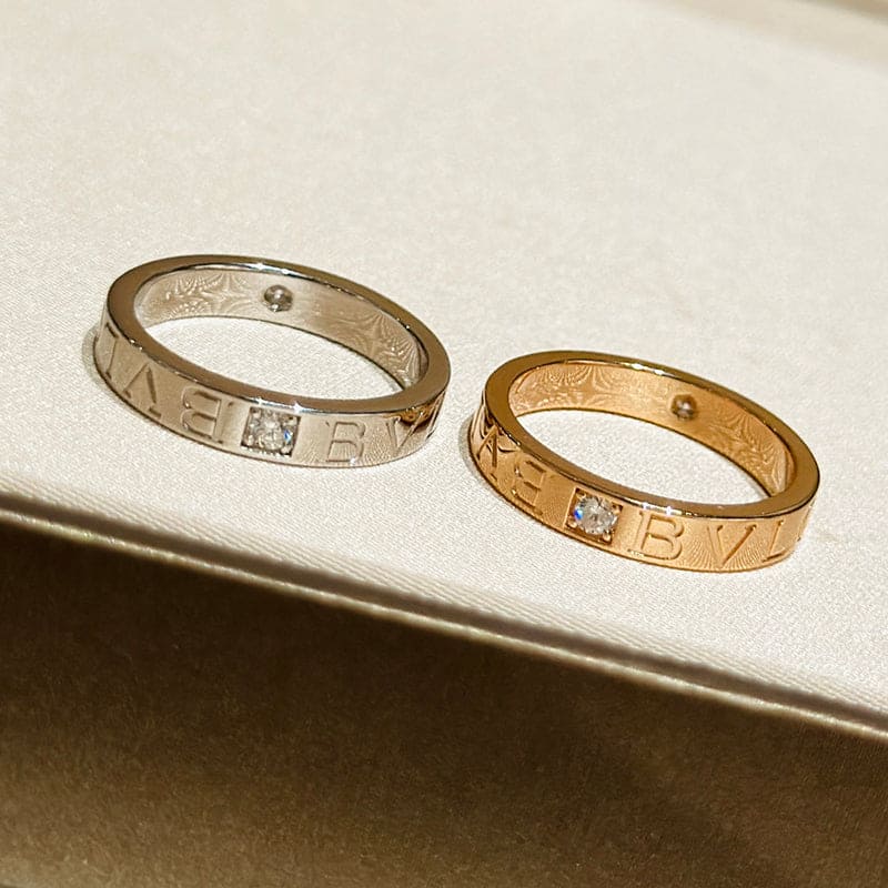 18K Bvlgari White Gold Diamond Ring