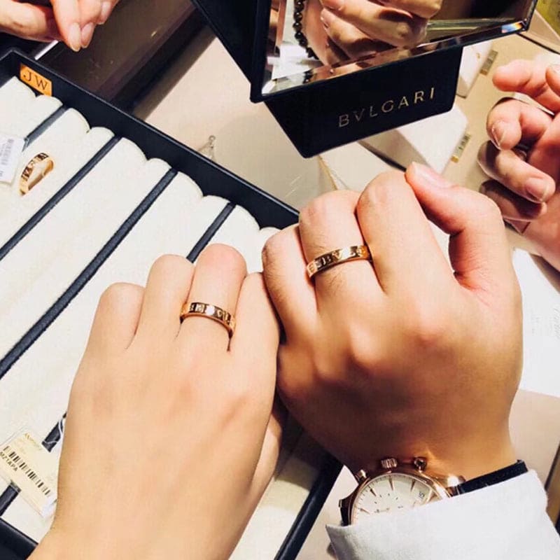 18K Bvlgari Rose Gold Diamond Ring