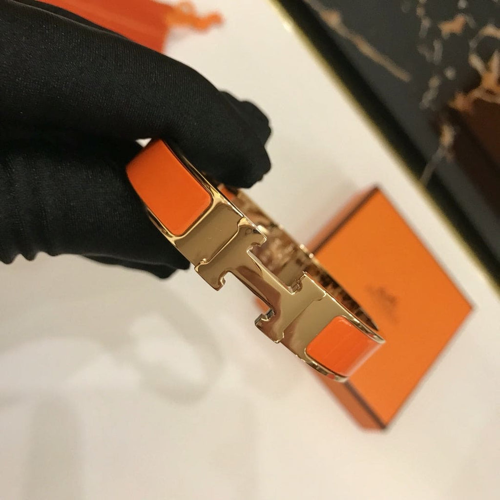 18K Hermes Clic Orange Bracelet