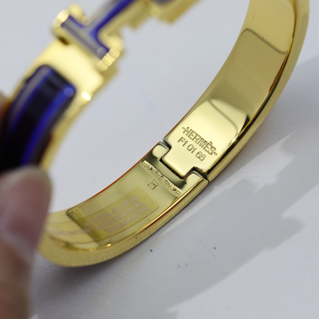 18K Hermes Clic Purple Bracelet
