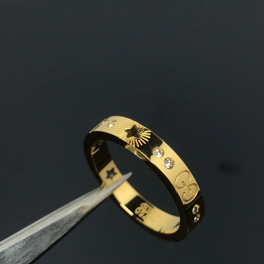 18K Gucci Double Icon Diamonds Ring