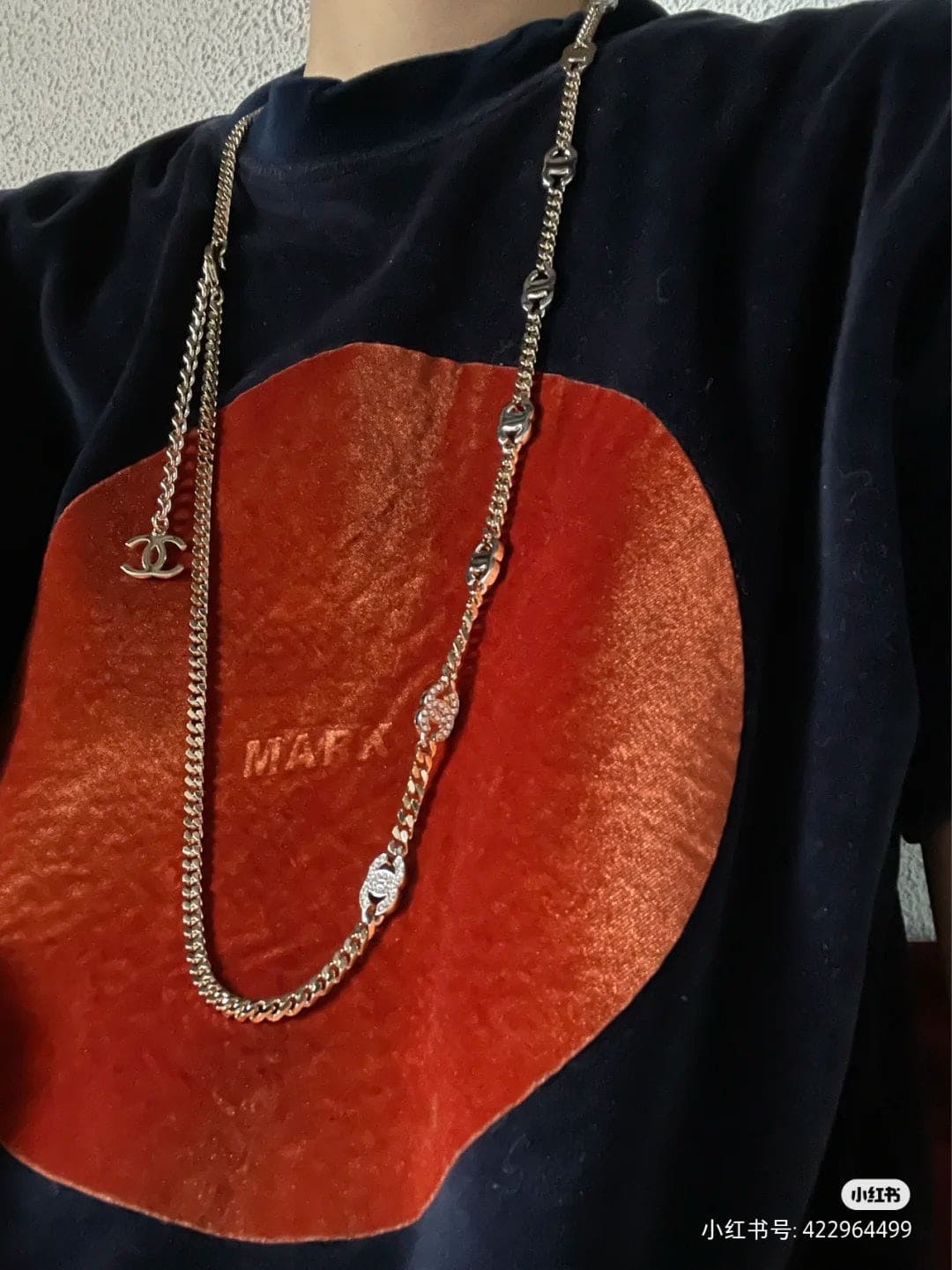18K Chanel Crystal Chain Link Necklace