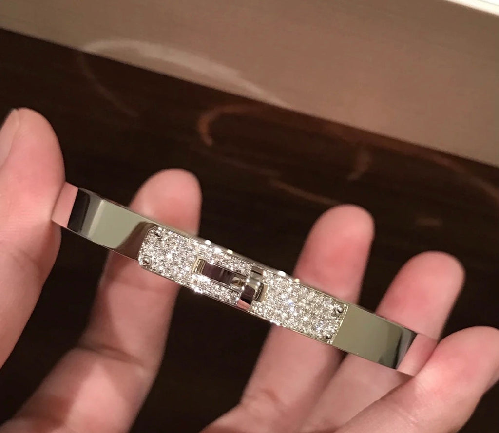 18K Hermes Kelly Small Model Diamond Bracelet