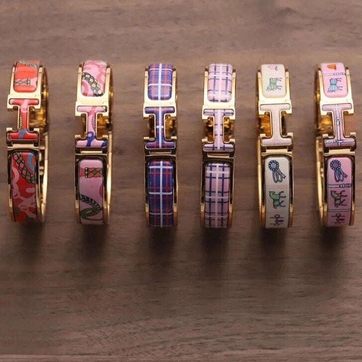 18K Hermes Clic Panoplie Equestre Pink Bracelet