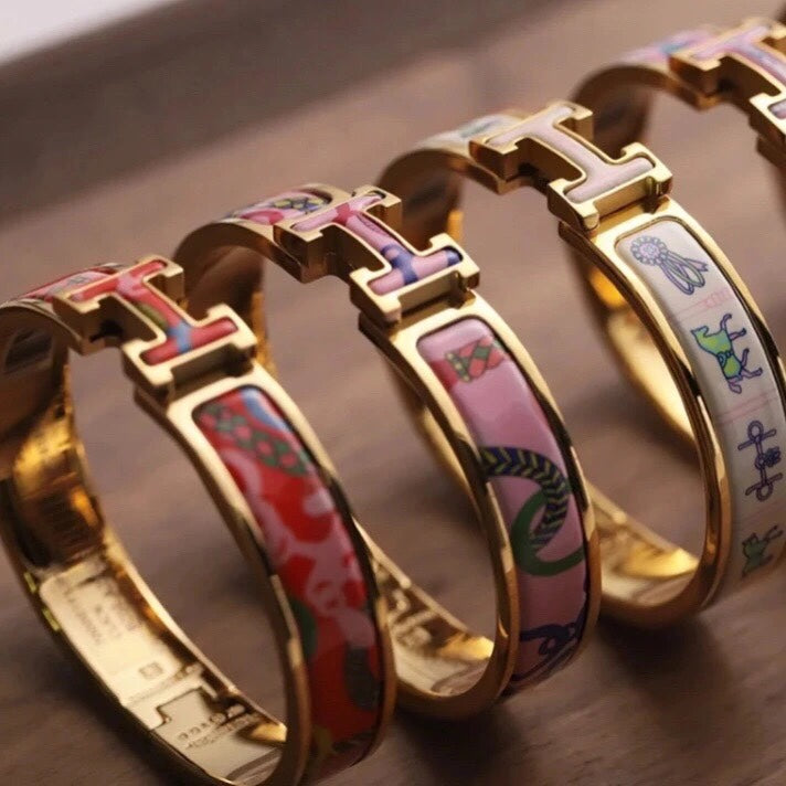 18K Hermes Clic Panoplie Equestre Red Bracelet