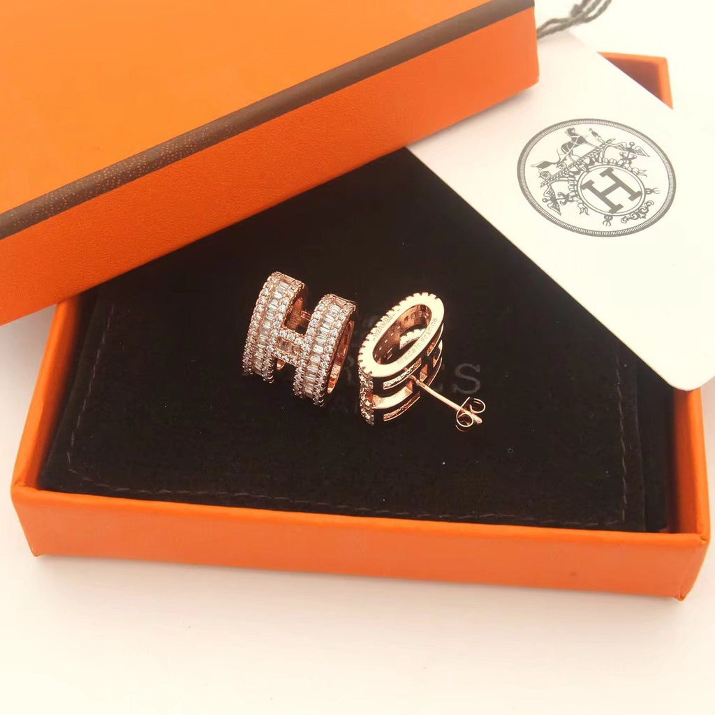 18K Hermes Pop Diamonds Earrings