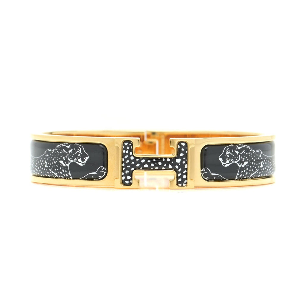 18K Hermes Guepards Clic Clac Bracelet