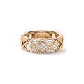 18K Chanel Rose Gold Coco Crush Diamonds Ring