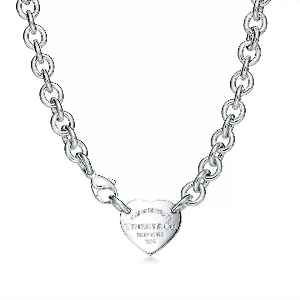 18K Tiffany Return to Heart Tag Chain Link Necklace