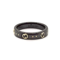 18K Gucci Double Icon Black Corundum Ring
