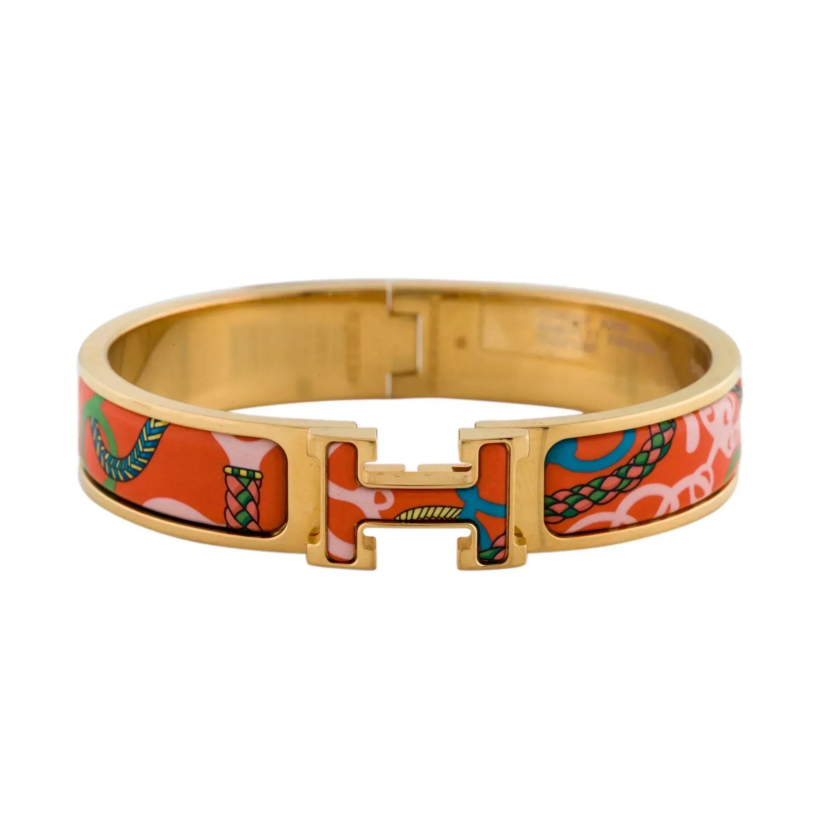 18K Hermes Clic Panoplie Equestre Red Bracelet