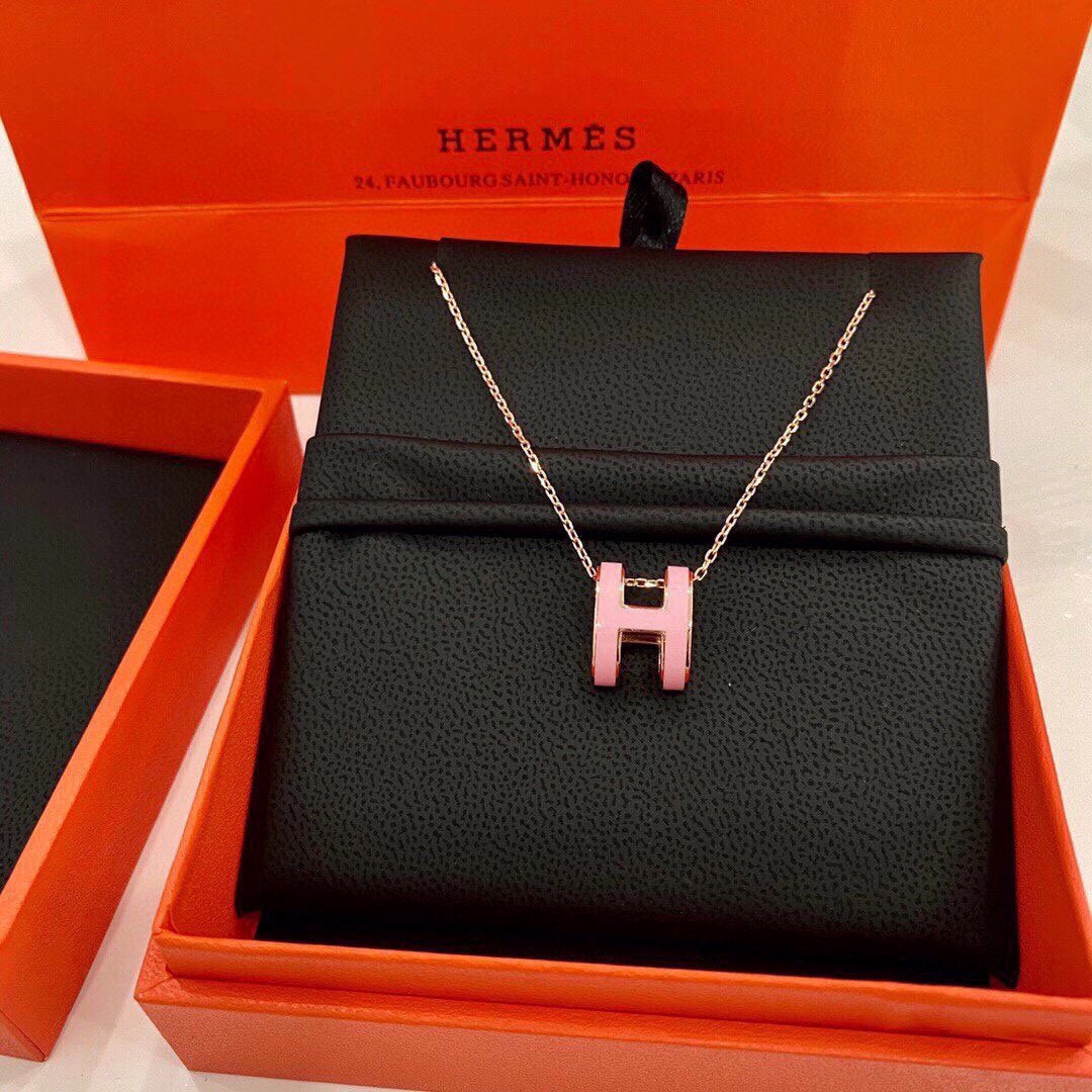 18K Hermes Mini Pop Pink Necklace
