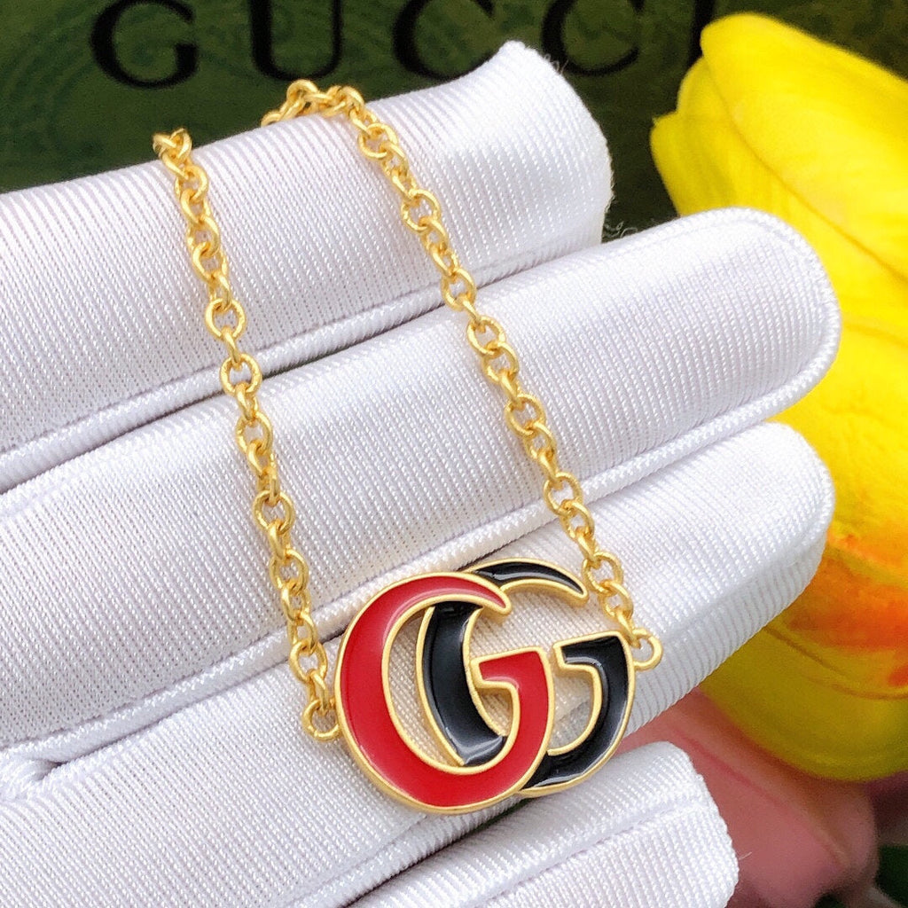 18K Gucci Double Pink & Black Logo Bracelet