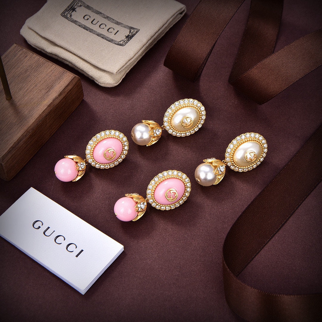 18K Gucci Double Pearl Earrings