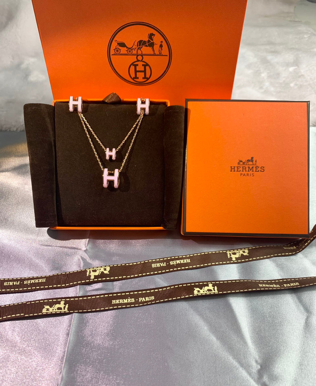18K Hermes Mini Pop Pink Necklace