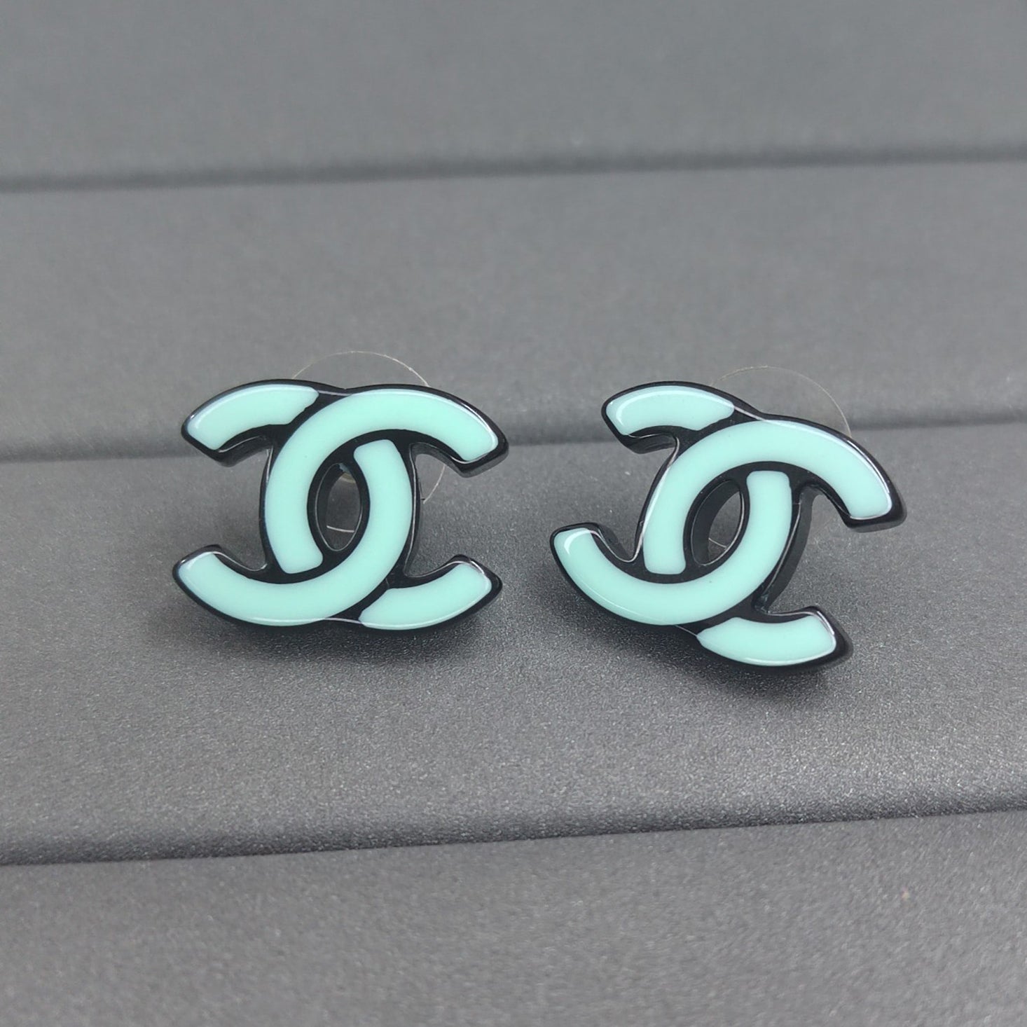 18K Chanel Classic Blue Earrings