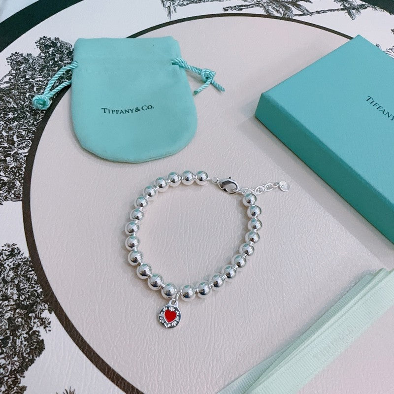 18K Tiffany Return to Red Heart Bead Bracelet