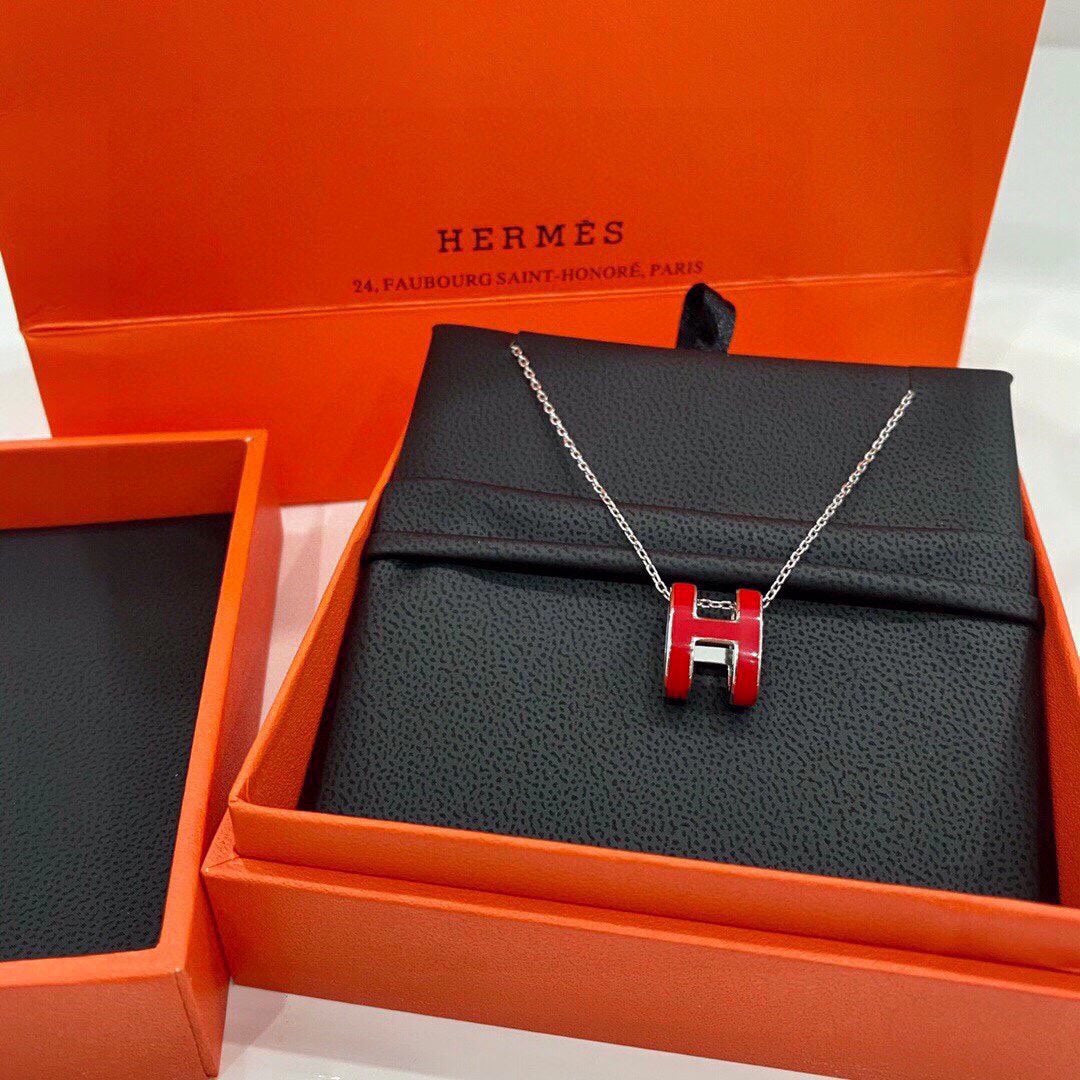 18K Hermes Mini Pop Red Necklace