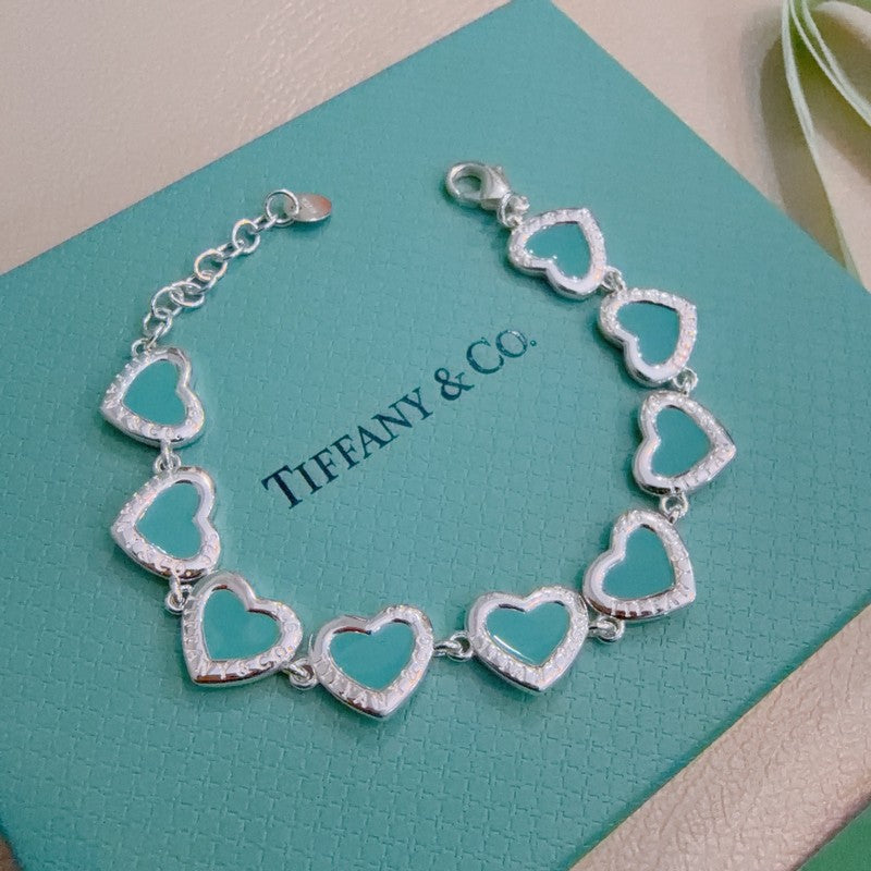 18K Tiffany Return to Blue Heart Tag Bracelet