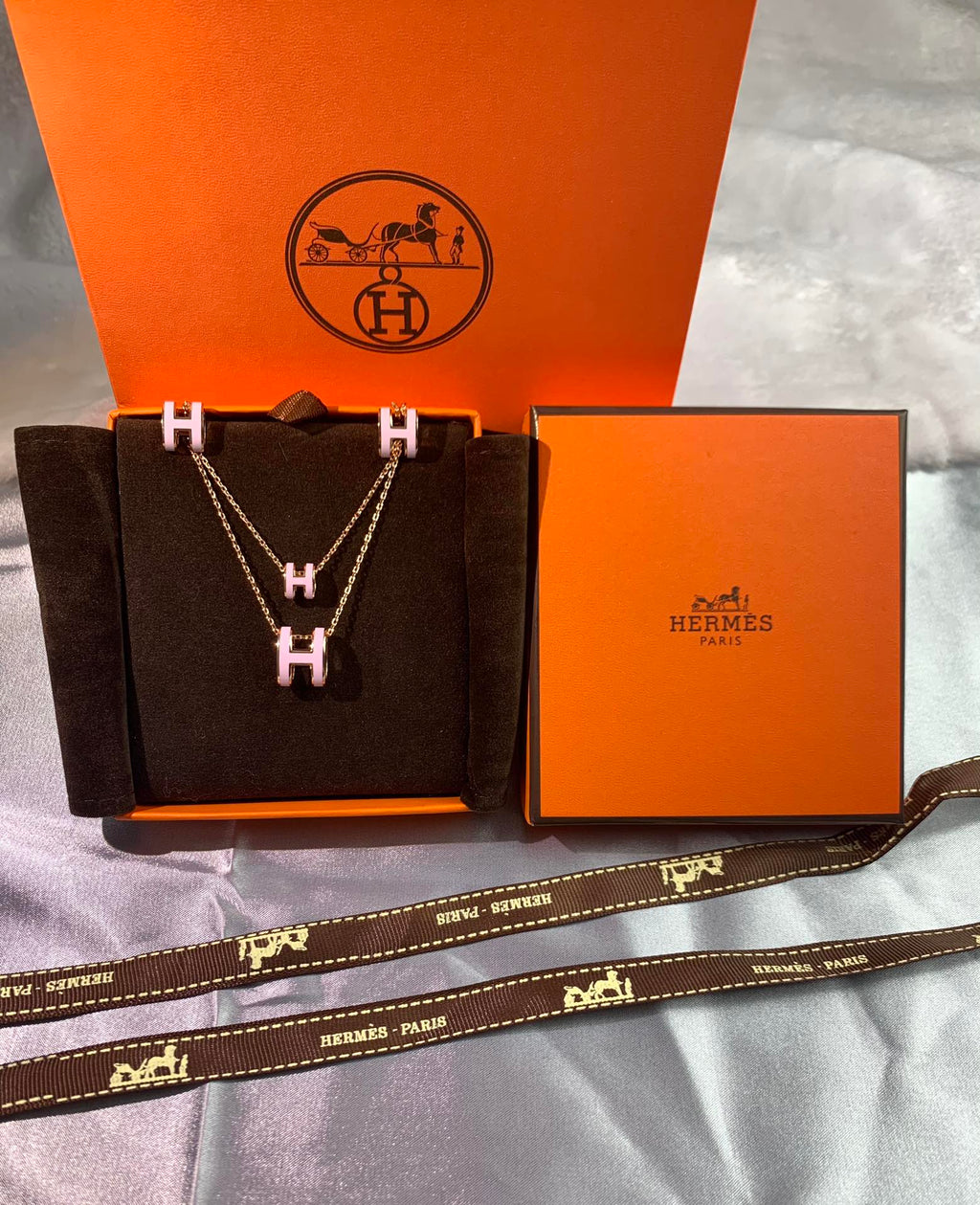18K Hermes Mini Pop Pink Necklace