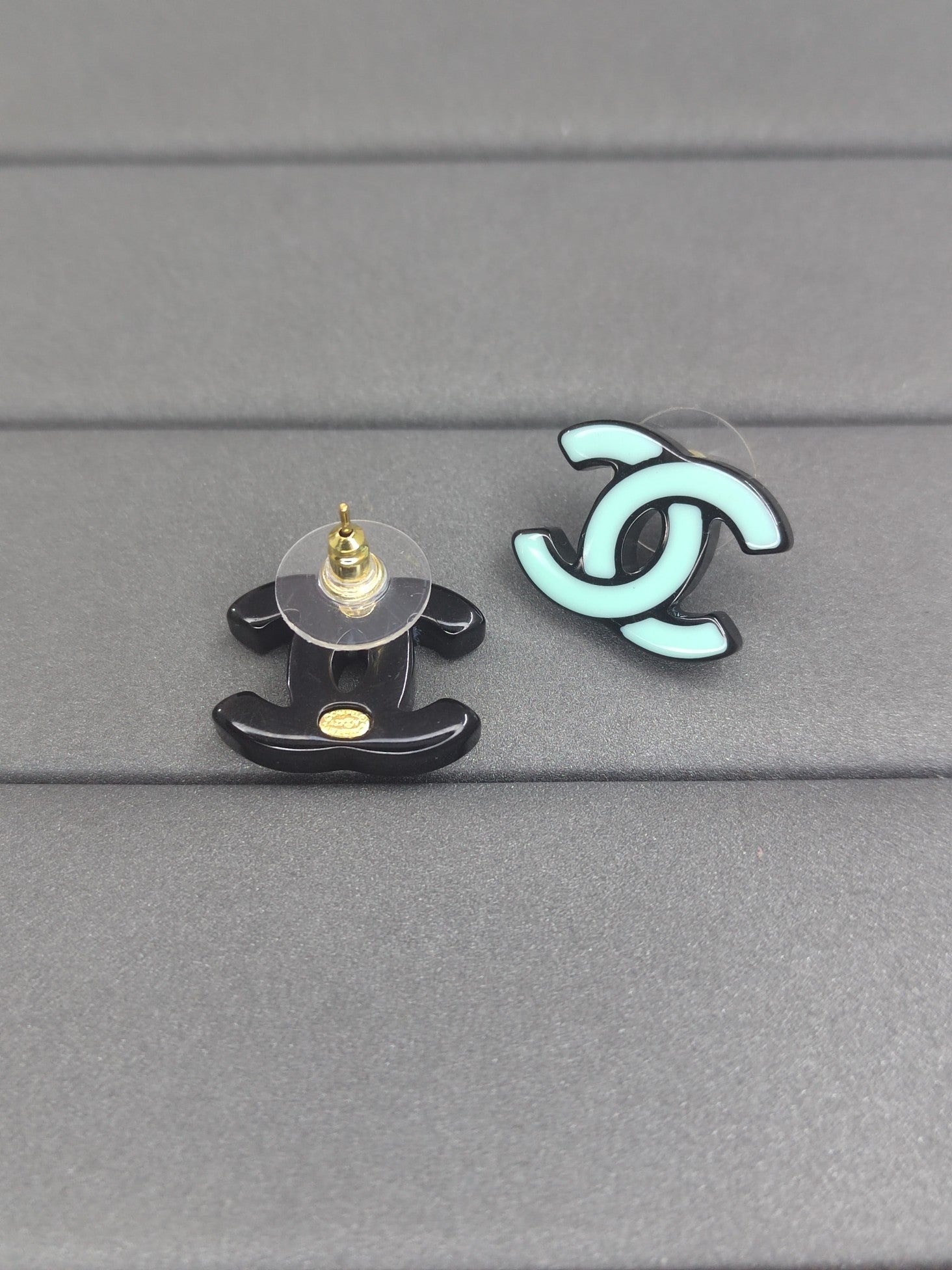 18K Chanel Classic Blue Earrings