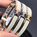 18K Hermes Olympe White Bracelet