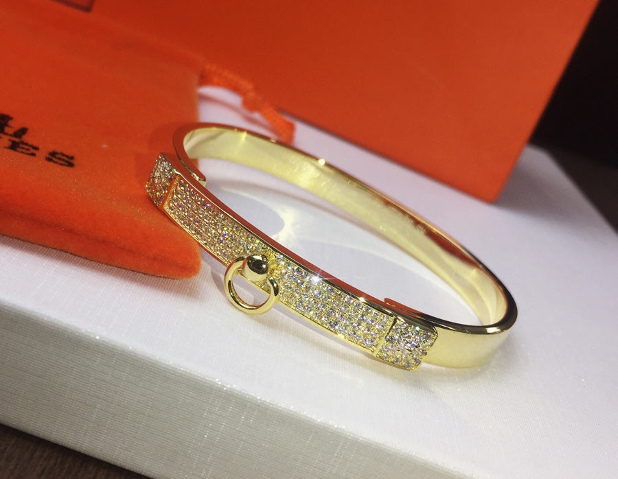 18K Hermes Collier De Chien Diamond Bracelet