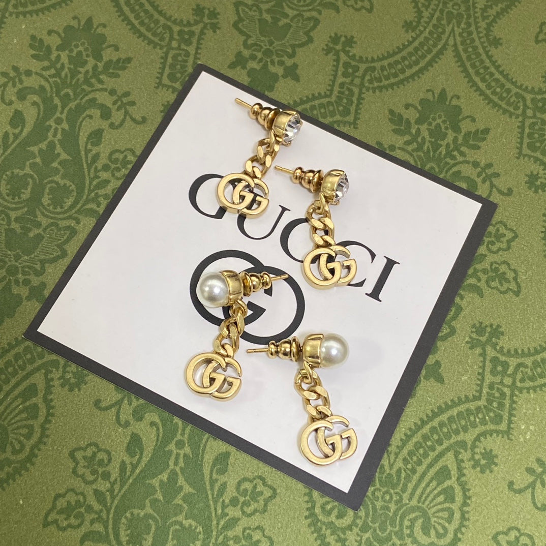 18K Gucci Double Chain Earrings