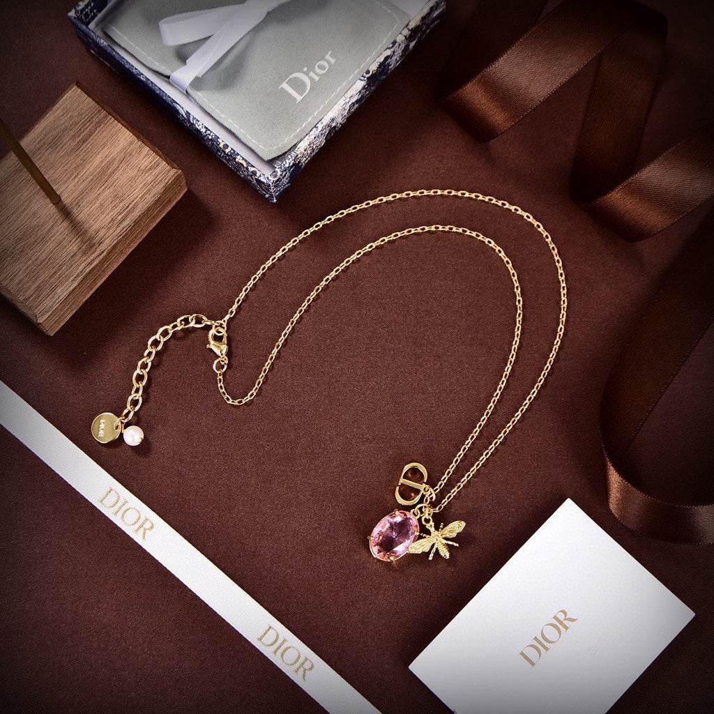 18K Dior Petit Pink Crystal Necklace