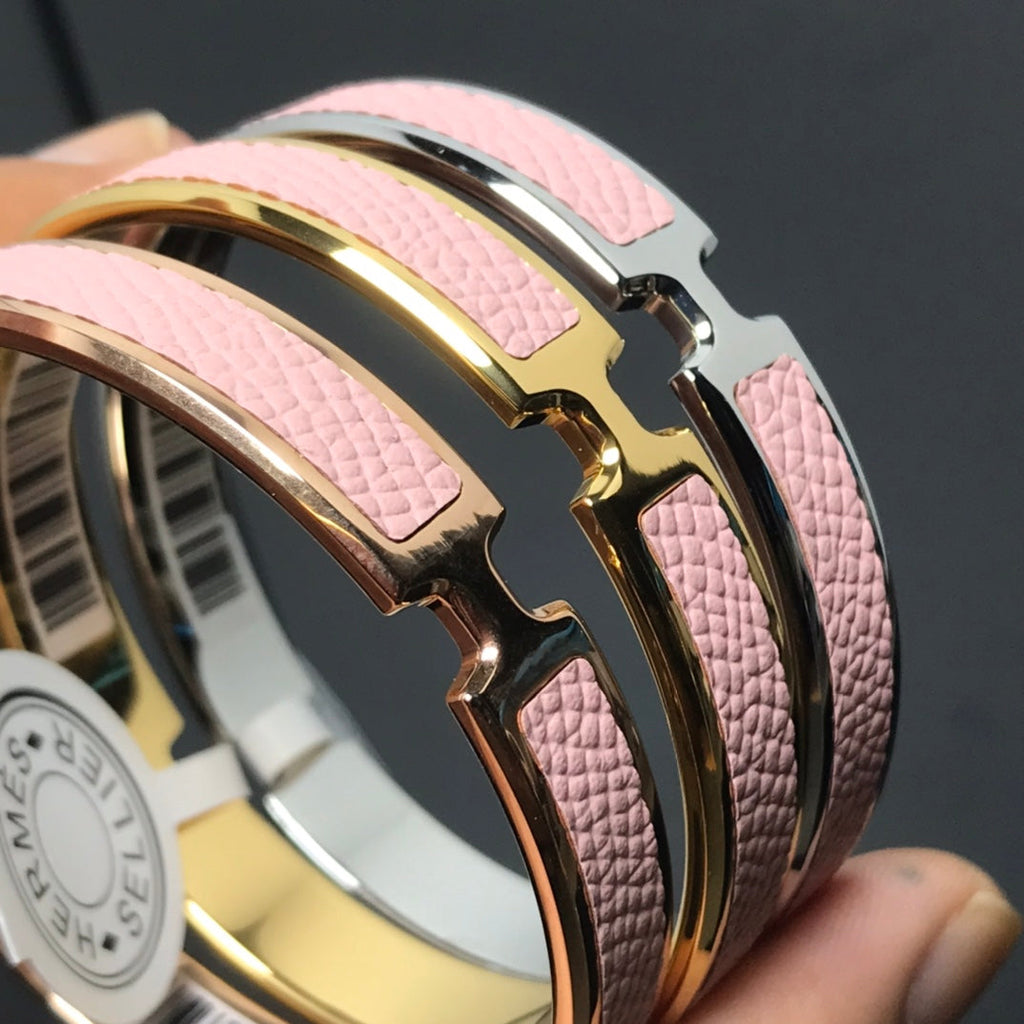 18K Hermes Olympe Light Pink Bracelet