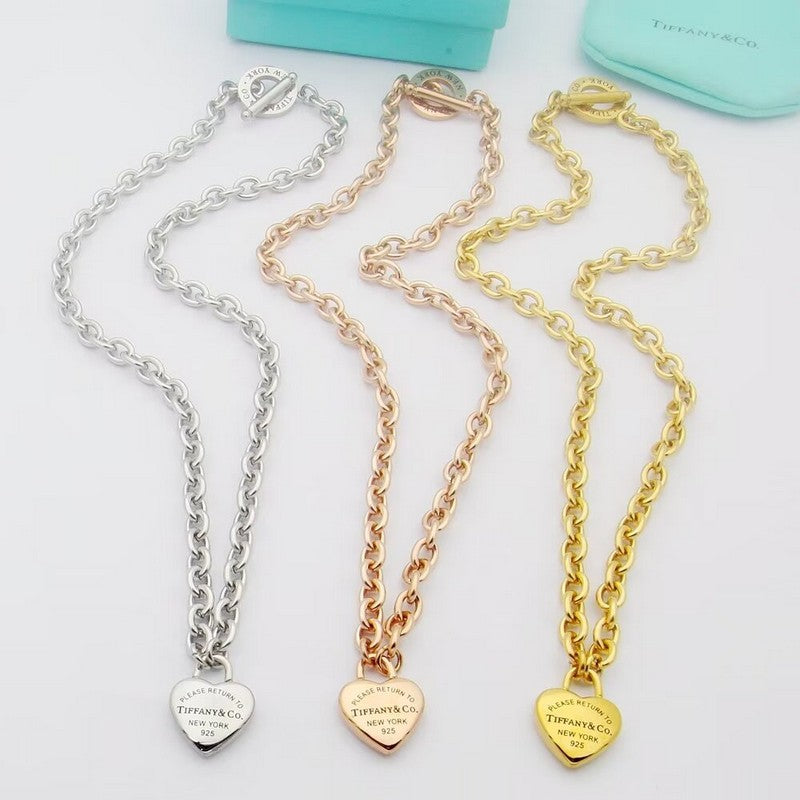 18K Tiffany Return to Full Heart Tag Chain Necklace