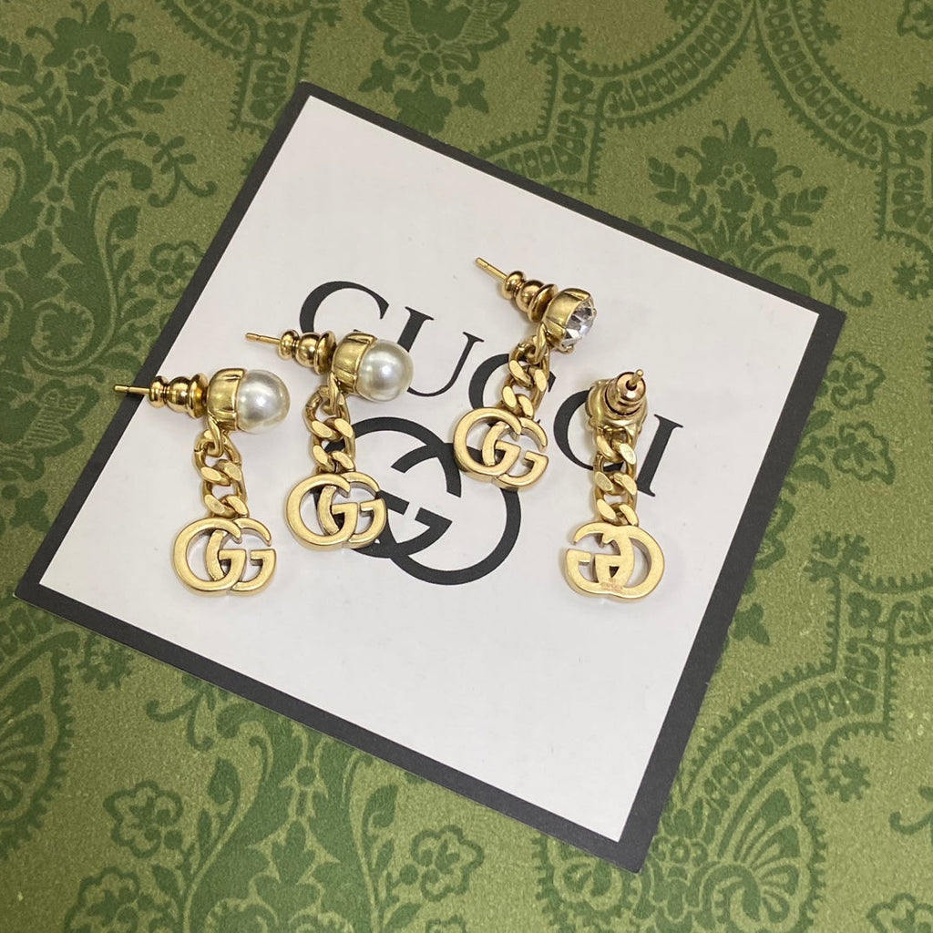18K Gucci Double Chain Earrings