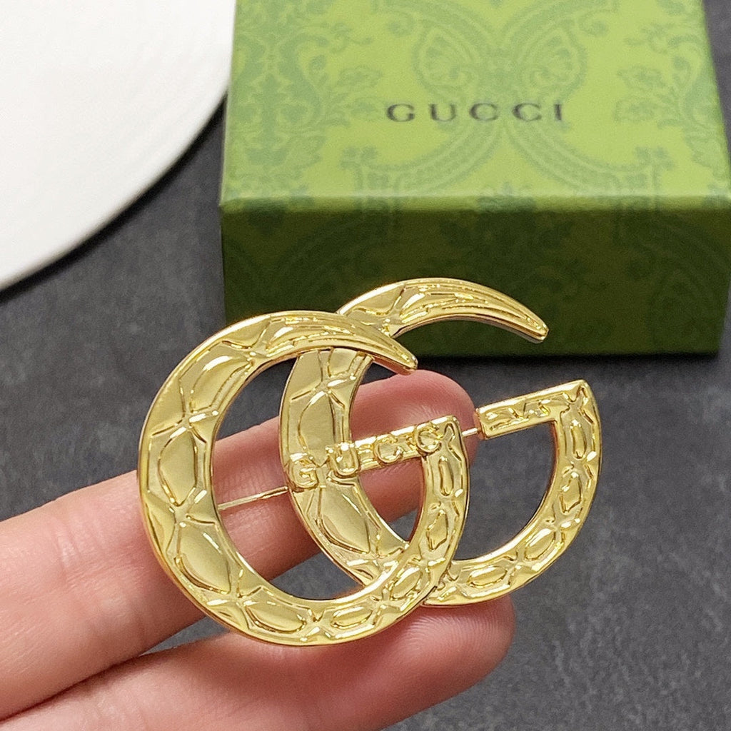 18K Gucci Double Brooch