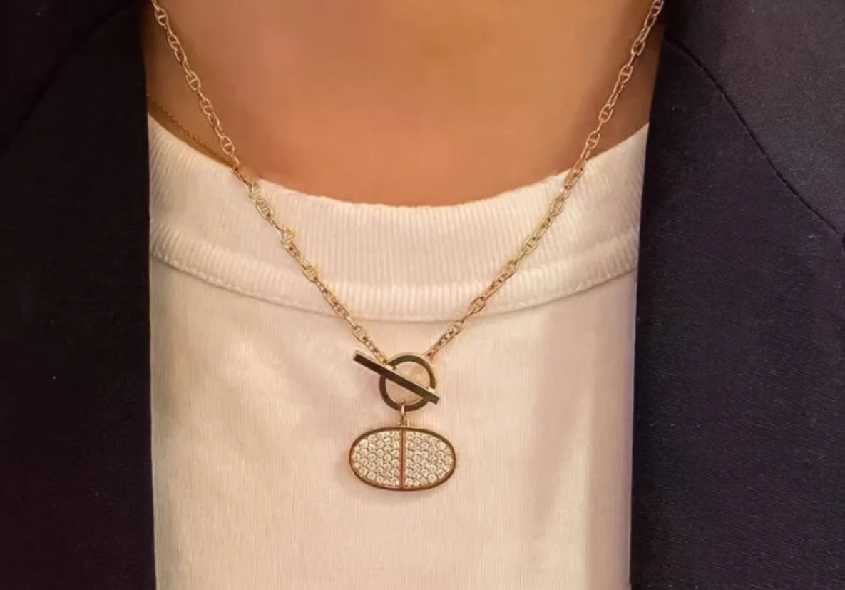 18K Hermes Chaine D'ancre Contour Pendant Necklace