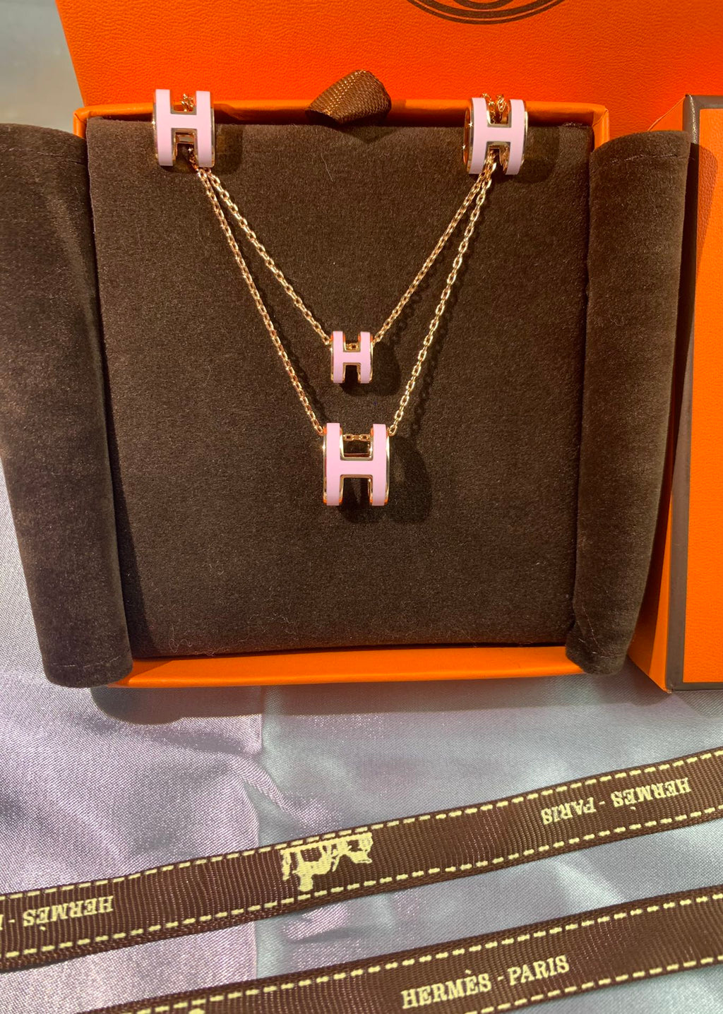 18K Hermes Mini Pop Pink Necklace