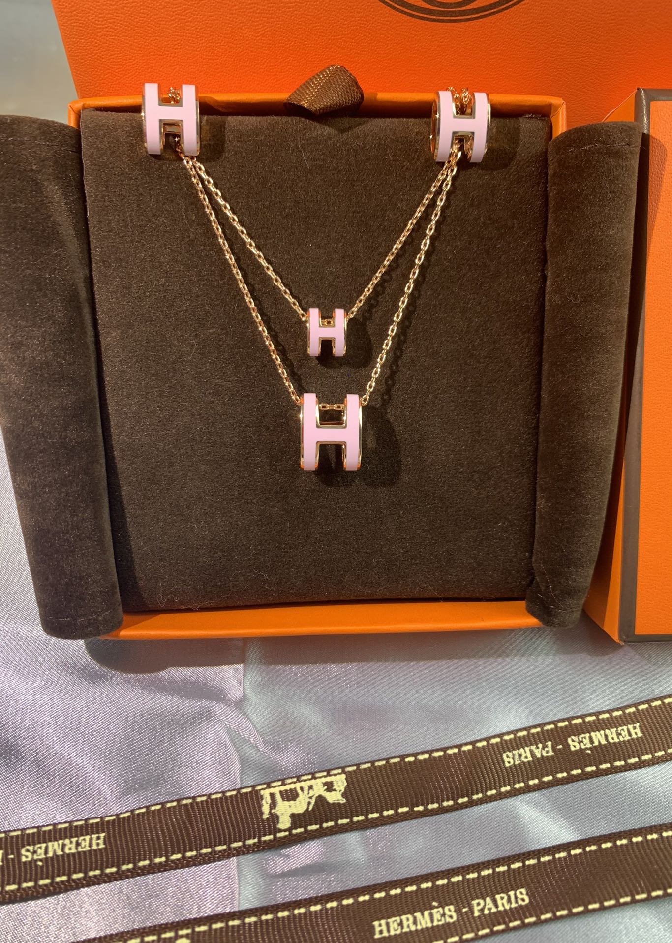 18K Hermes Mini Pop Pink Necklace