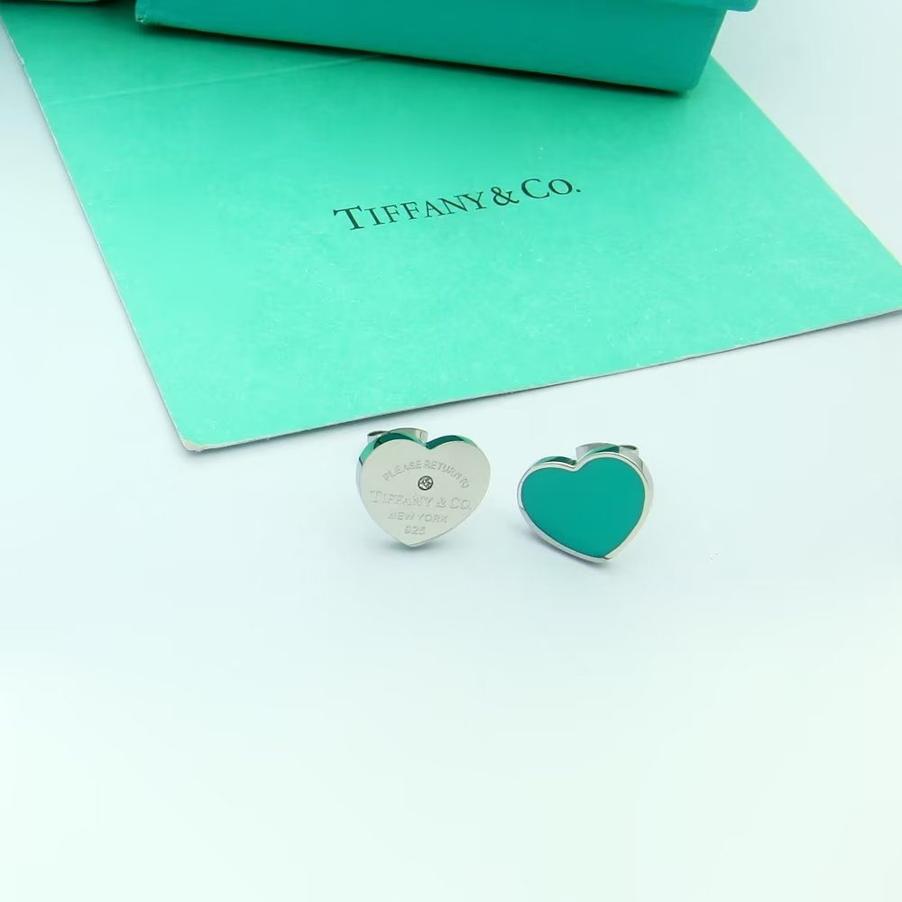 18K Tiffany Return to Blue Heart Earrings
