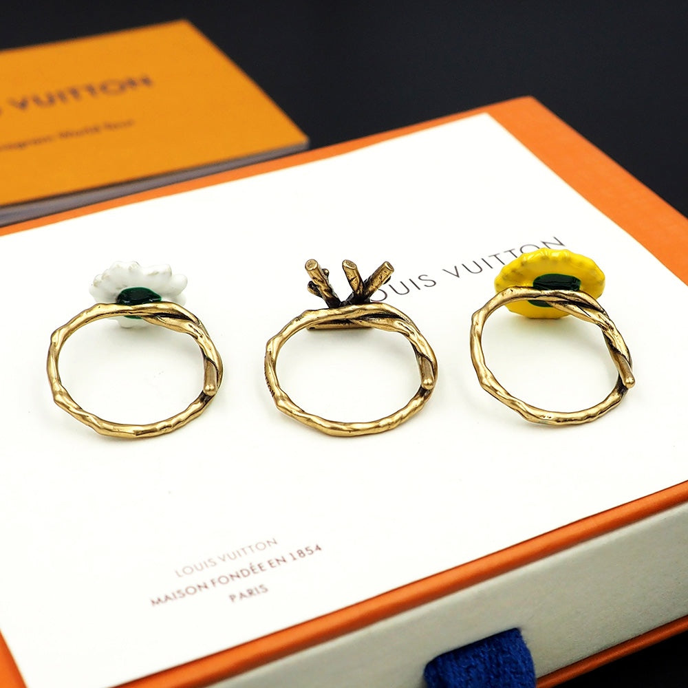 18K Louis Vuitton Gardening Set of Three Ring
