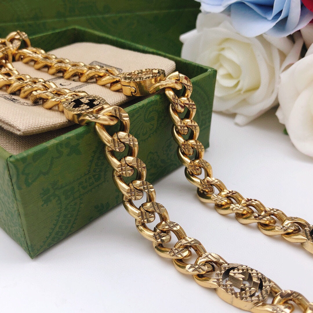18K Gucci Double Chain Necklace