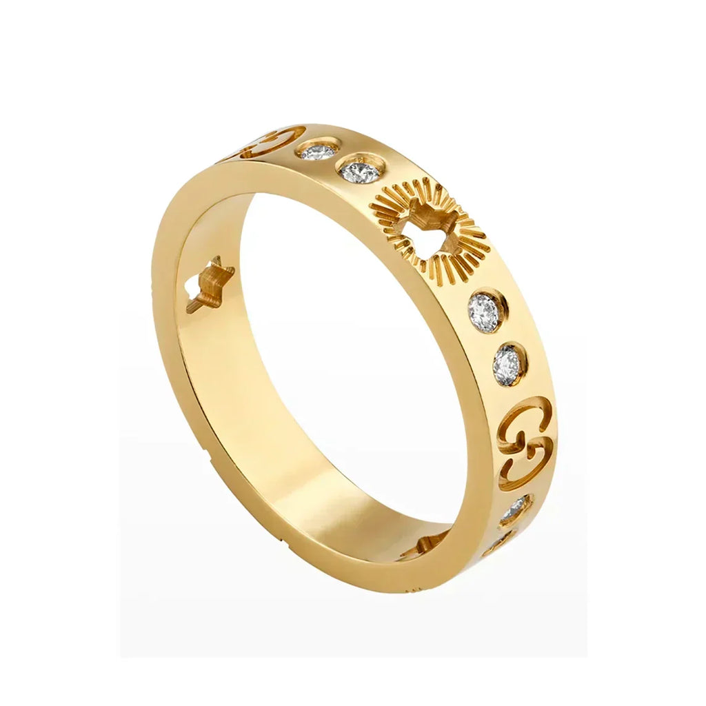 18K Gucci Double Icon Diamonds Ring